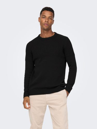 Rib detailed knitted pullover - ONLY & SONS - Modalova