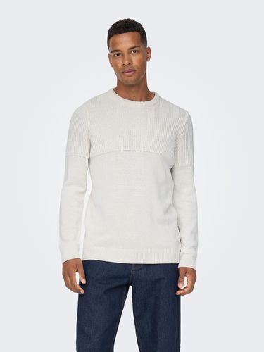 Rib detailed knitted pullover - ONLY & SONS - Modalova