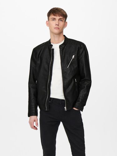 Leather look jacket - ONLY & SONS - Modalova