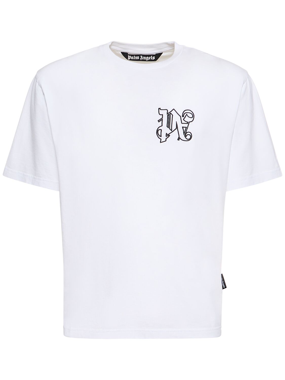 Monogram Cotton T-shirt - PALM ANGELS - Modalova