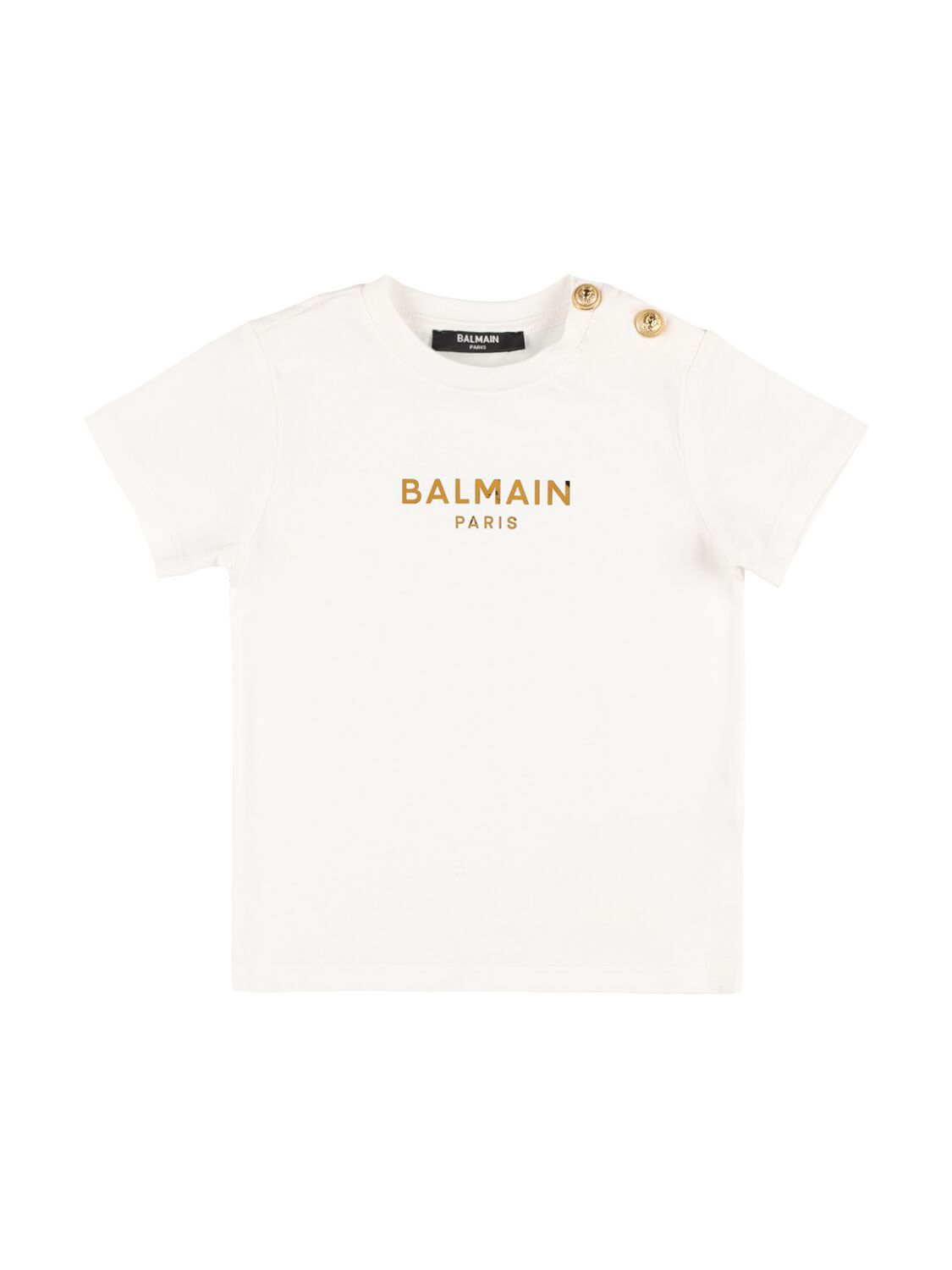 T-shirt Cropped In Cotone Organico Con Logo - BALMAIN - Modalova