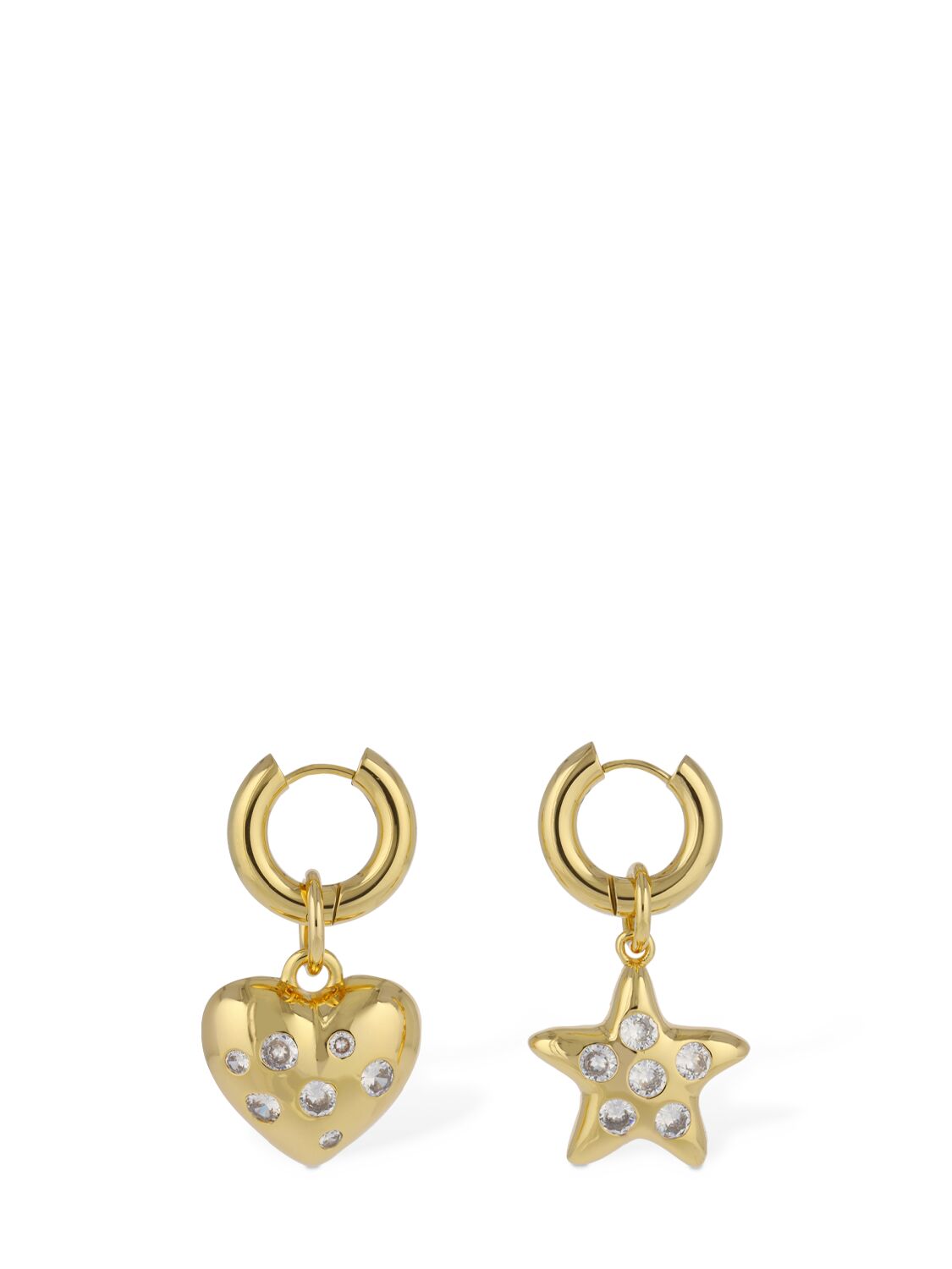 Mujer Star & Heart Mismatched Crystal Earrings / Unique - TIMELESS PEARLY - Modalova