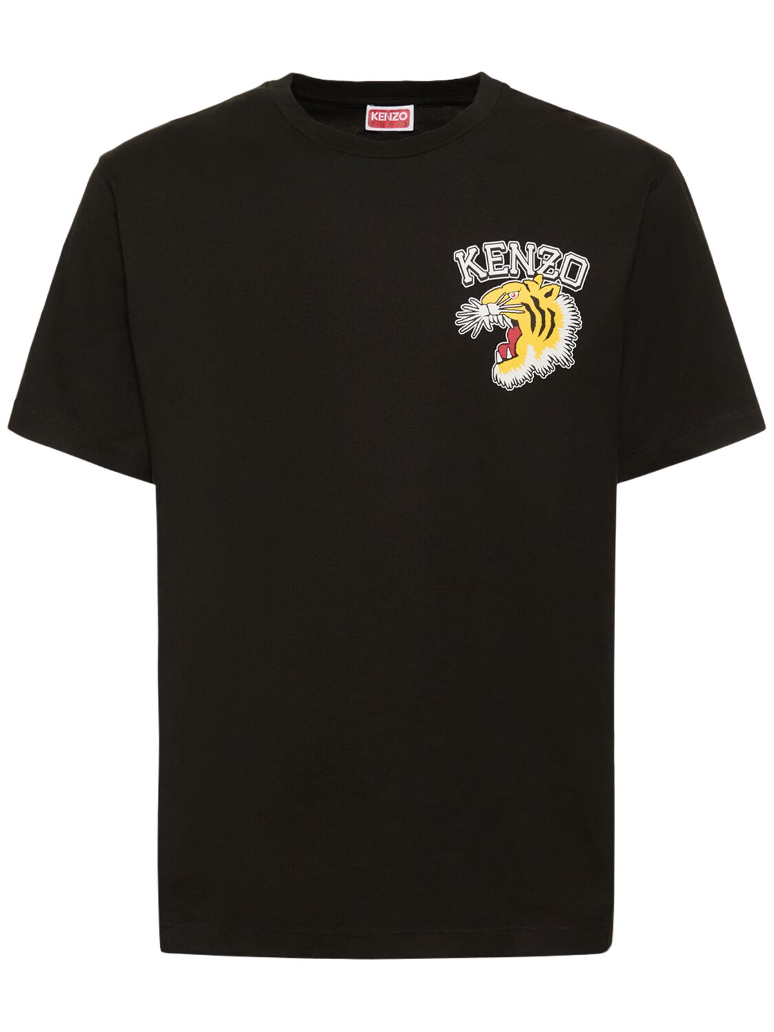 T-shirt In Jersey Di Cotone Con Stampa - KENZO PARIS - Modalova