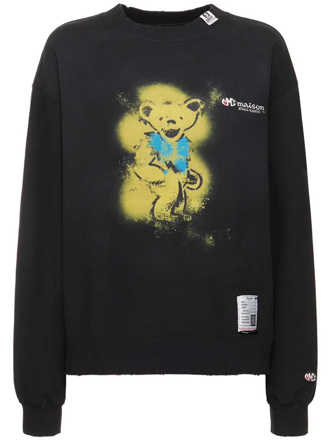 Bear Printed Cotton Sweatshirt - MIHARA YASUHIRO - Modalova