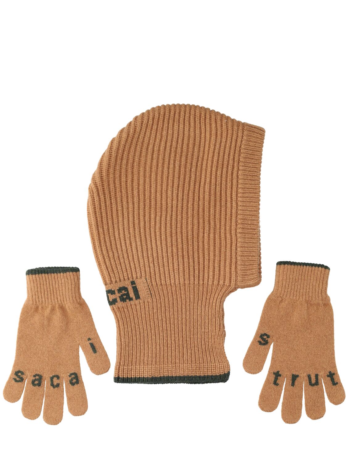 Knit Wool Balaclava & Gloves Set - SACAI - Modalova