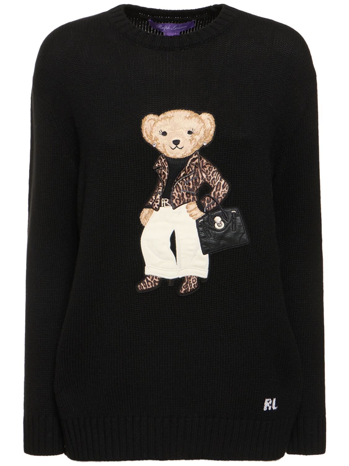 Bear Embroidered Cashmere Knit Sweater - RALPH LAUREN COLLECTION - Modalova