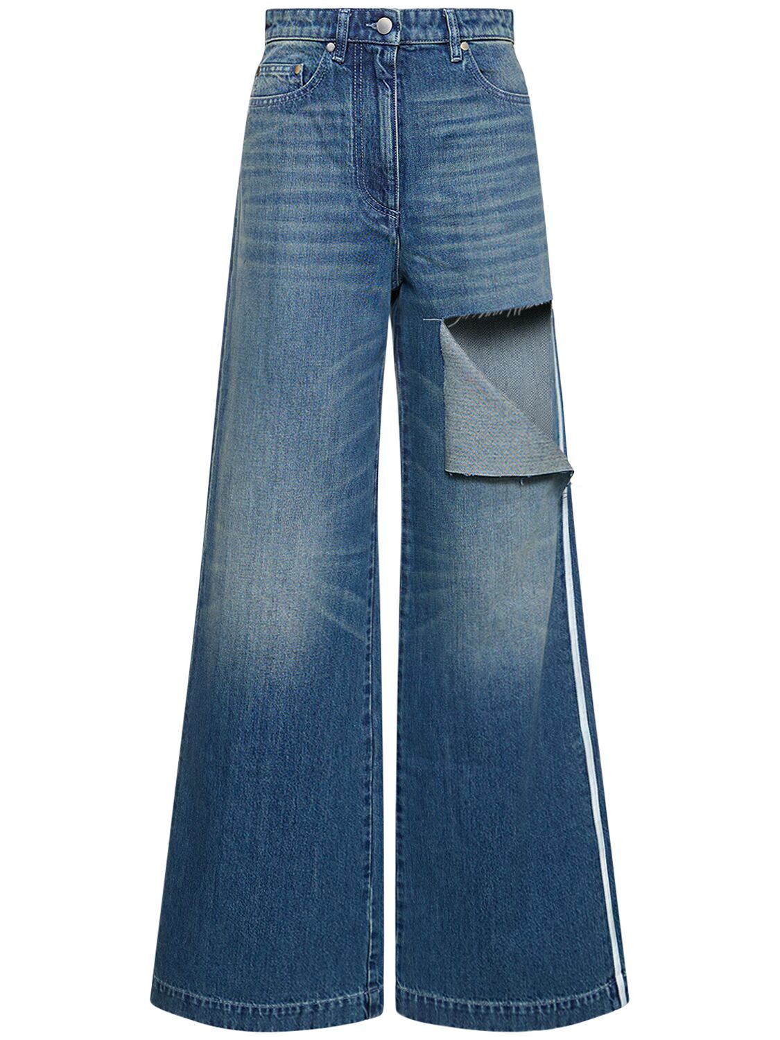 Jeans Larghi In Di Cotone Con Cutout - PETER DO - Modalova