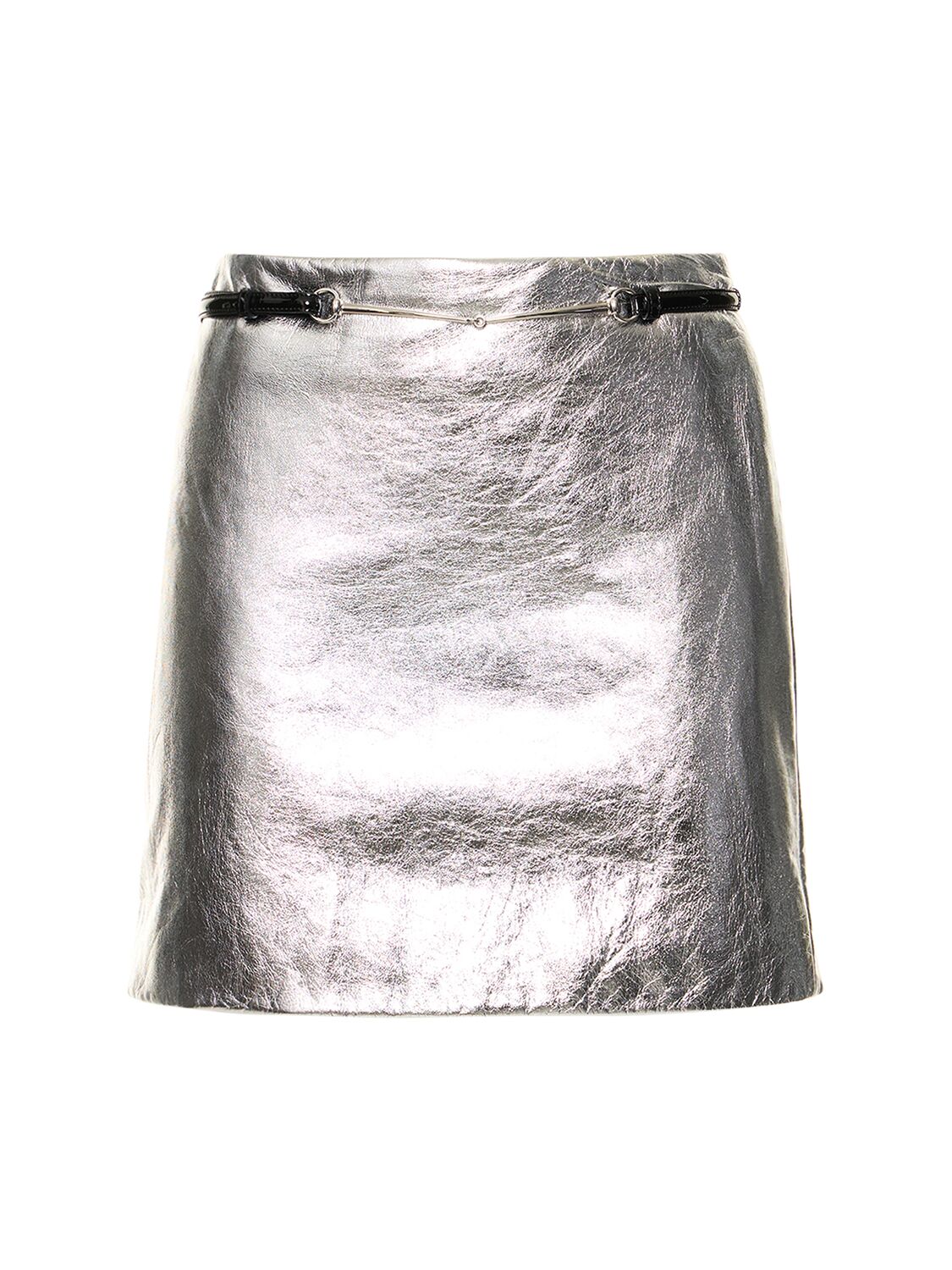 Padded Metallic Leather Mini Skirt - GUCCI - Modalova