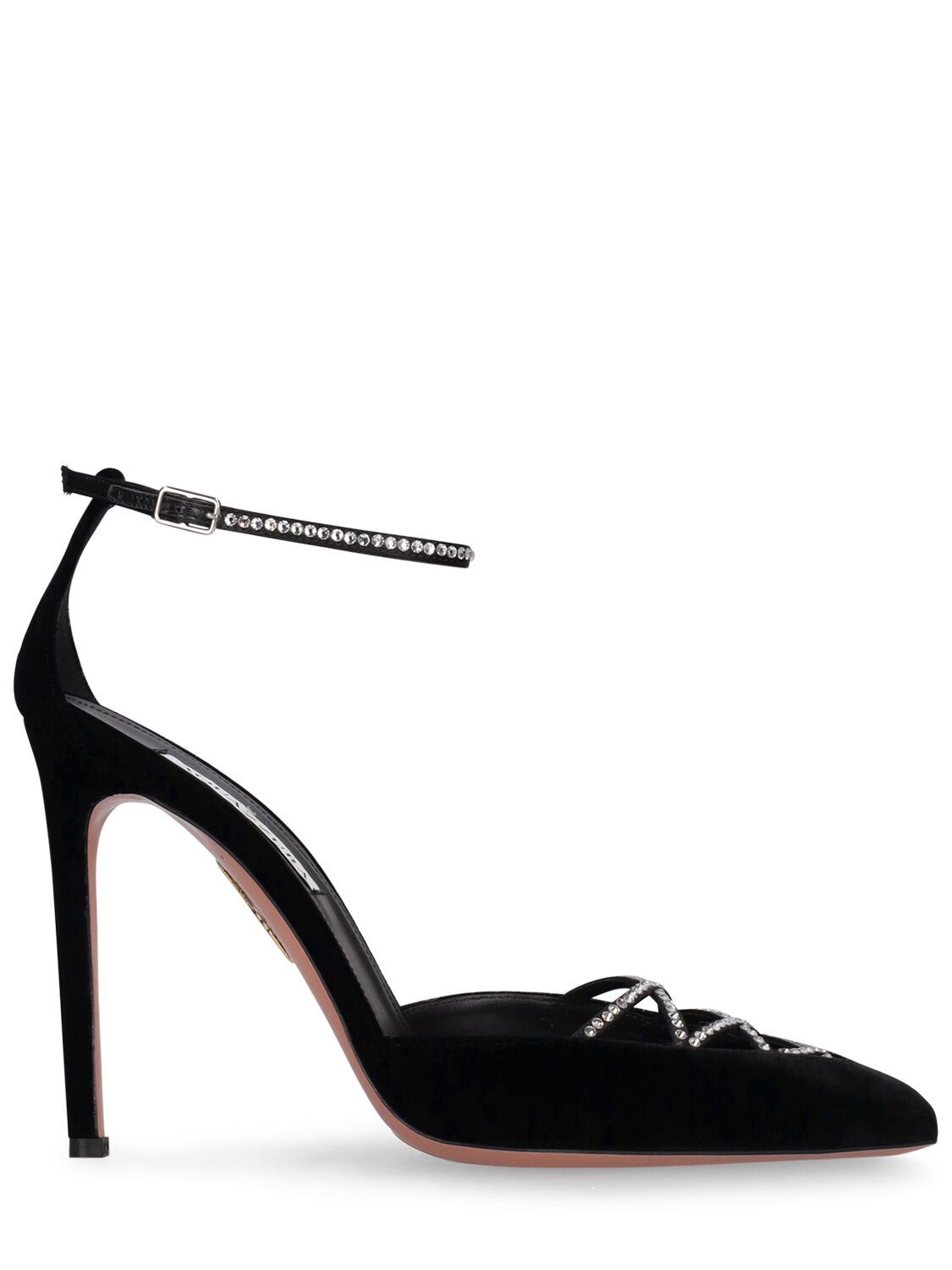 Mujer Zapatos De Tacón De Ante Y Cristal 105mm 39 - AQUAZZURA - Modalova