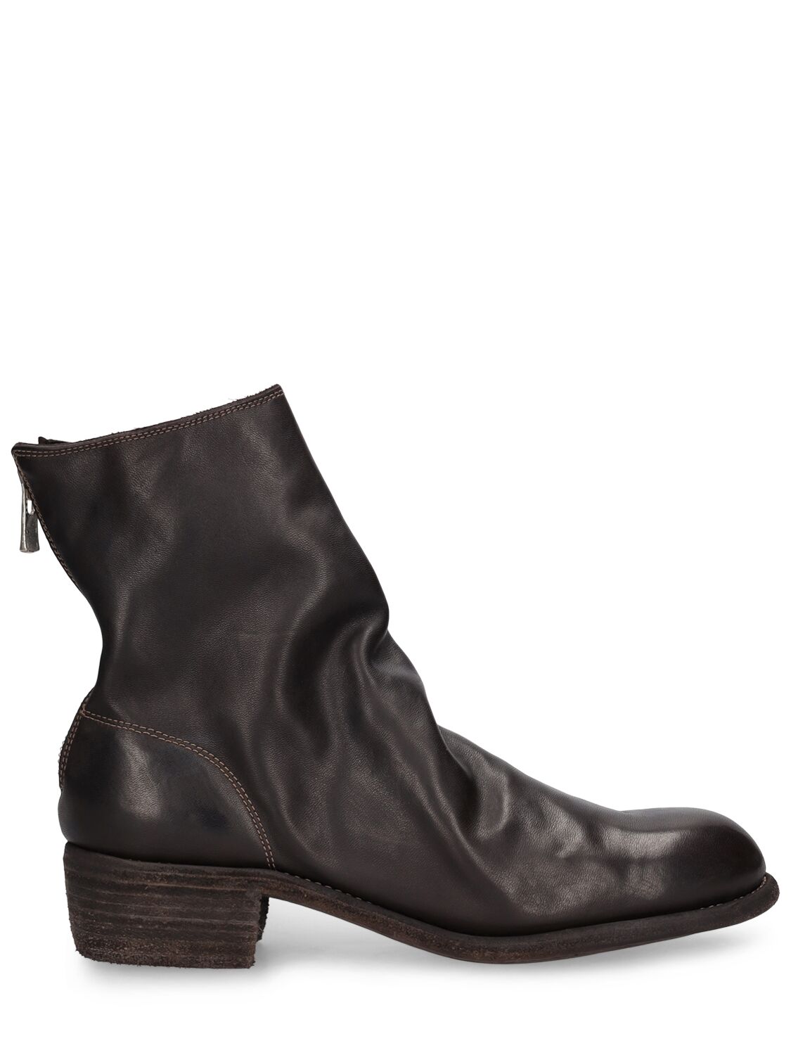 Leather Zipped Ankle Boots - GUIDI 1896 - Modalova