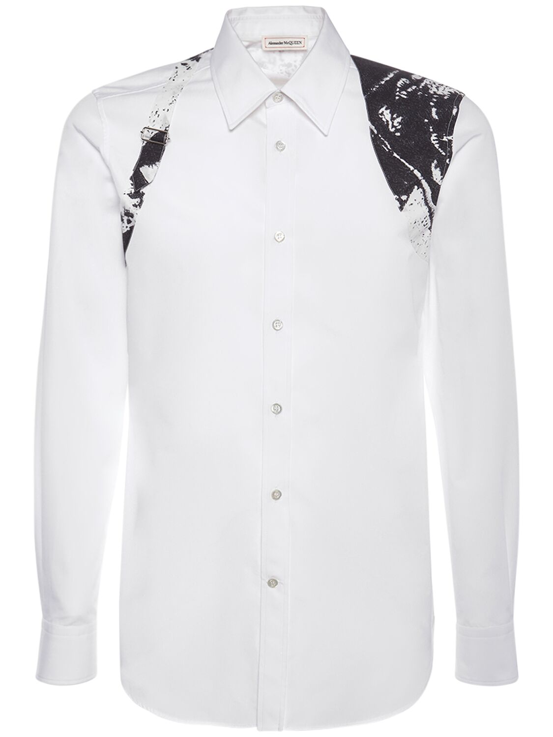 Printed Harness Cotton Shirt - ALEXANDER MCQUEEN - Modalova