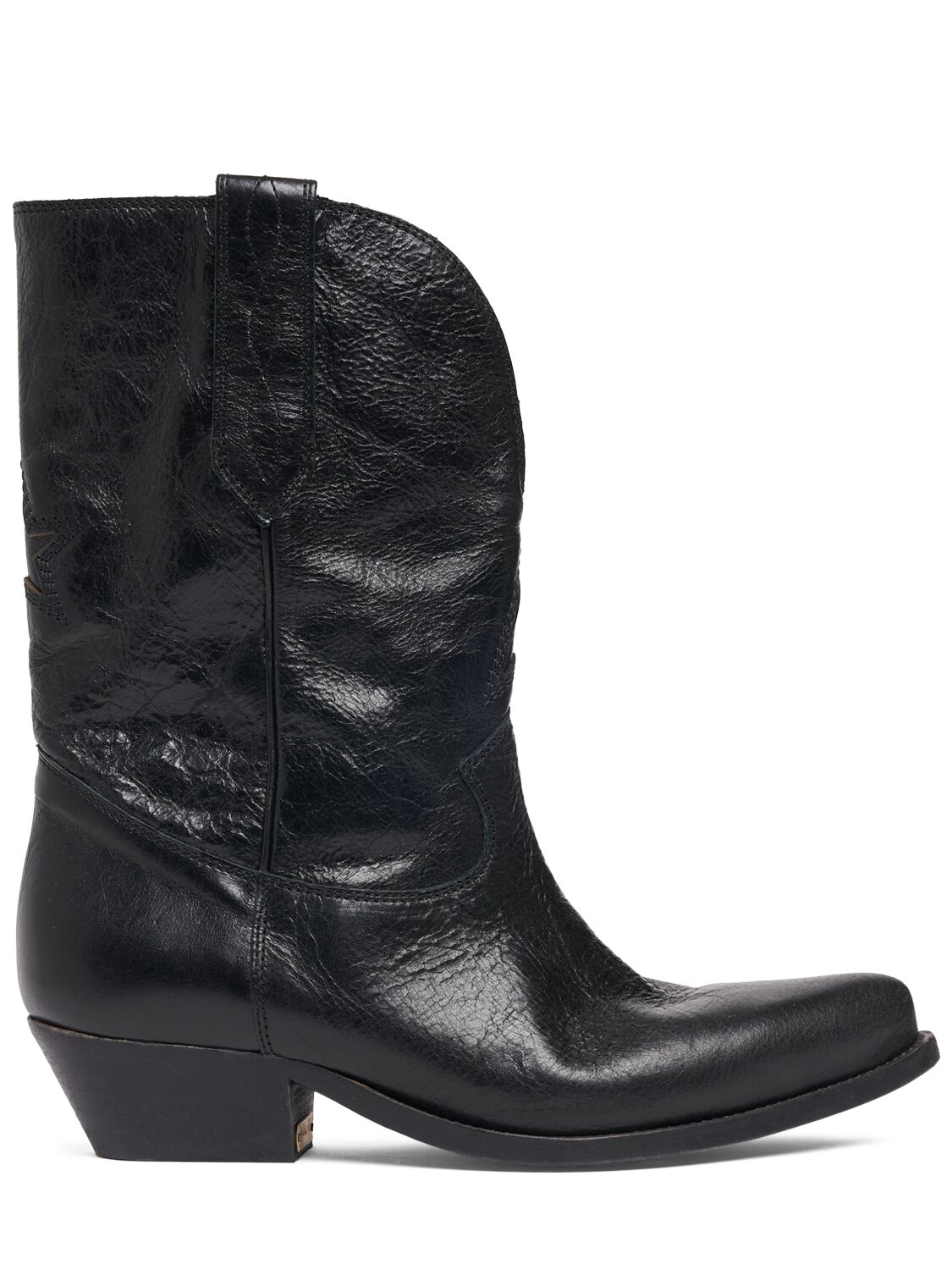 Mm Wish Star Shiny Leather Ankle Boots - GOLDEN GOOSE - Modalova