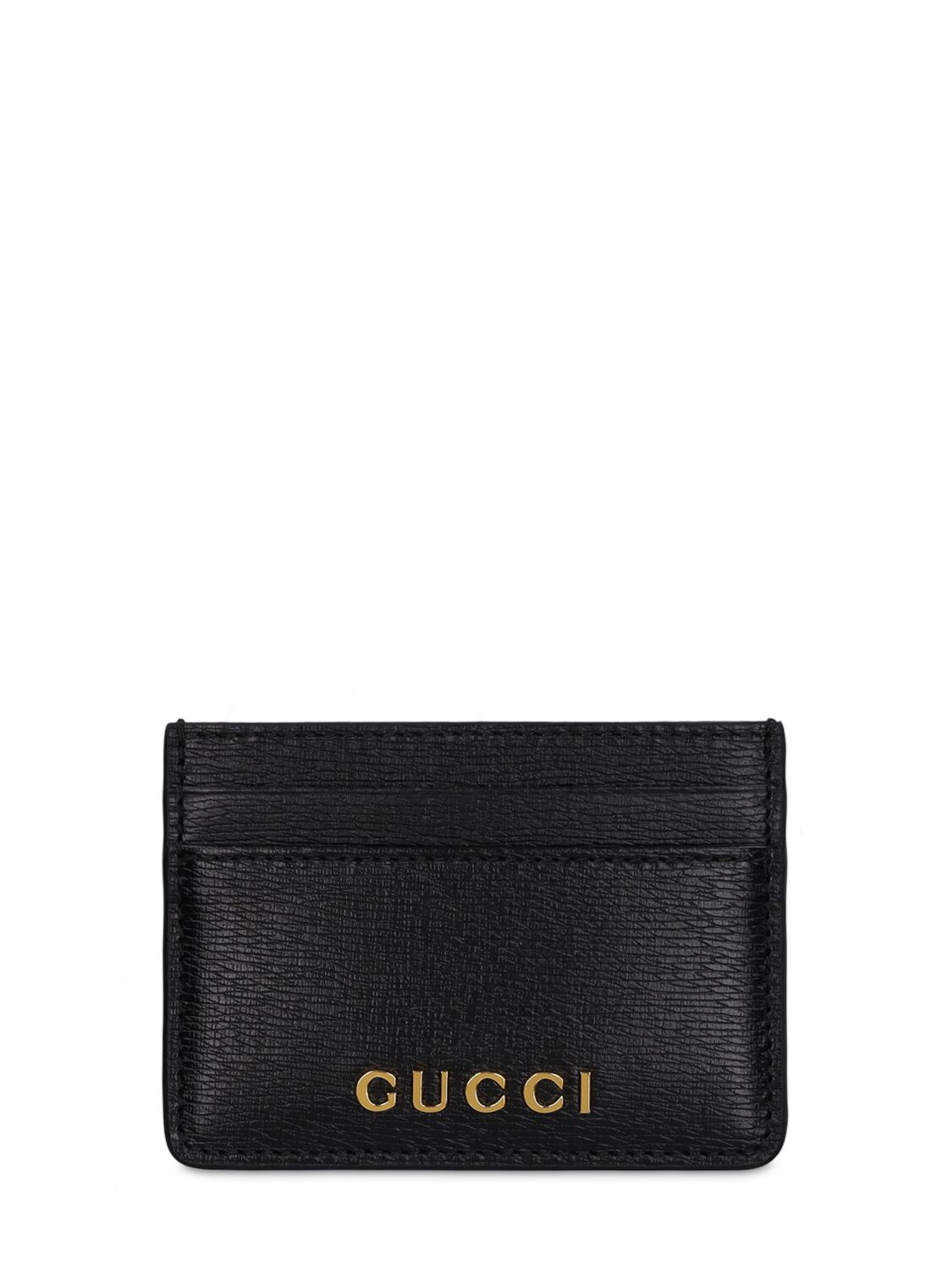 Gucci Script Leather Card Holder - GUCCI - Modalova
