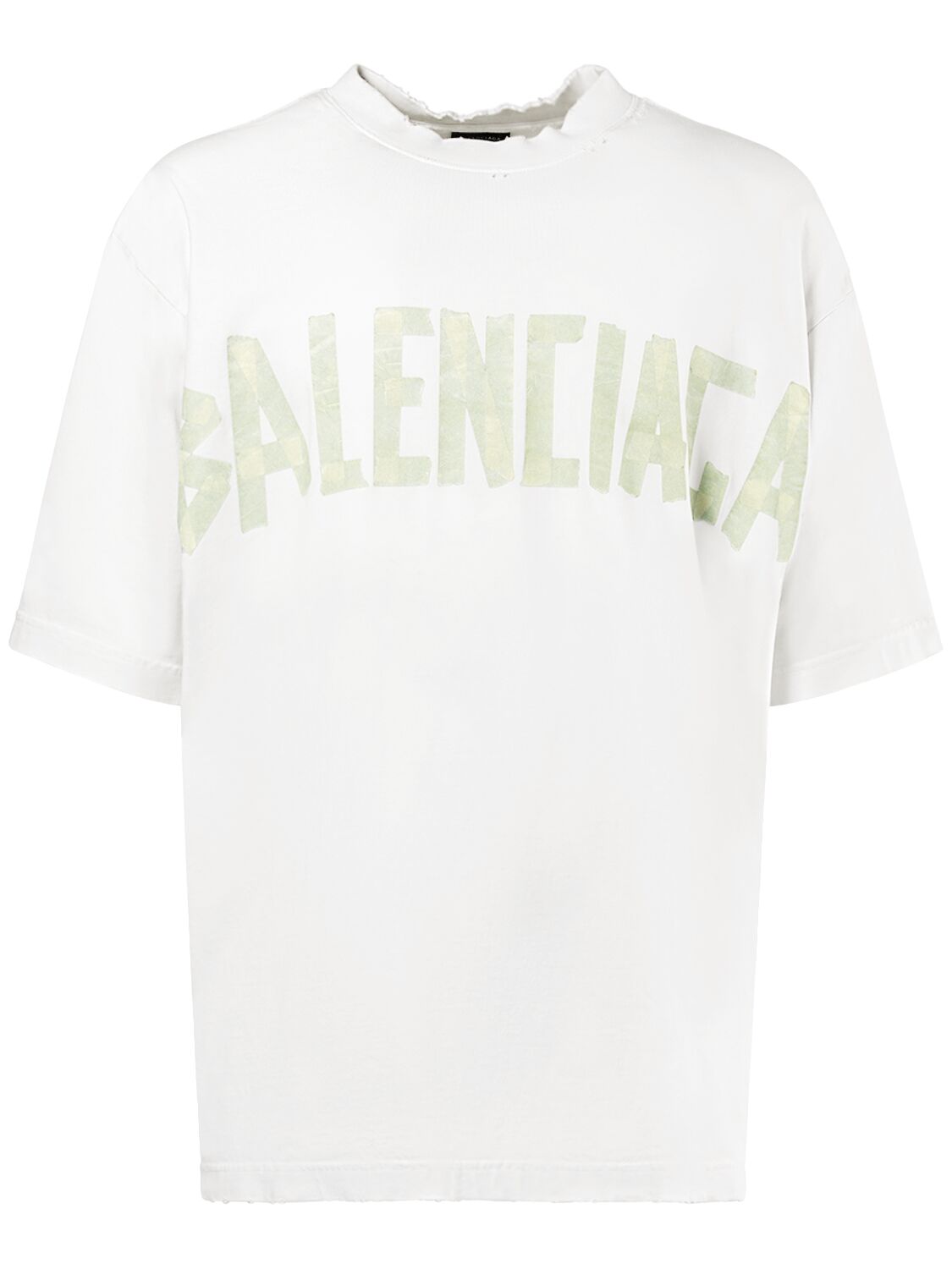 Baumwoll-t-shirt Mit Band- Und Vintage-effekt - BALENCIAGA - Modalova