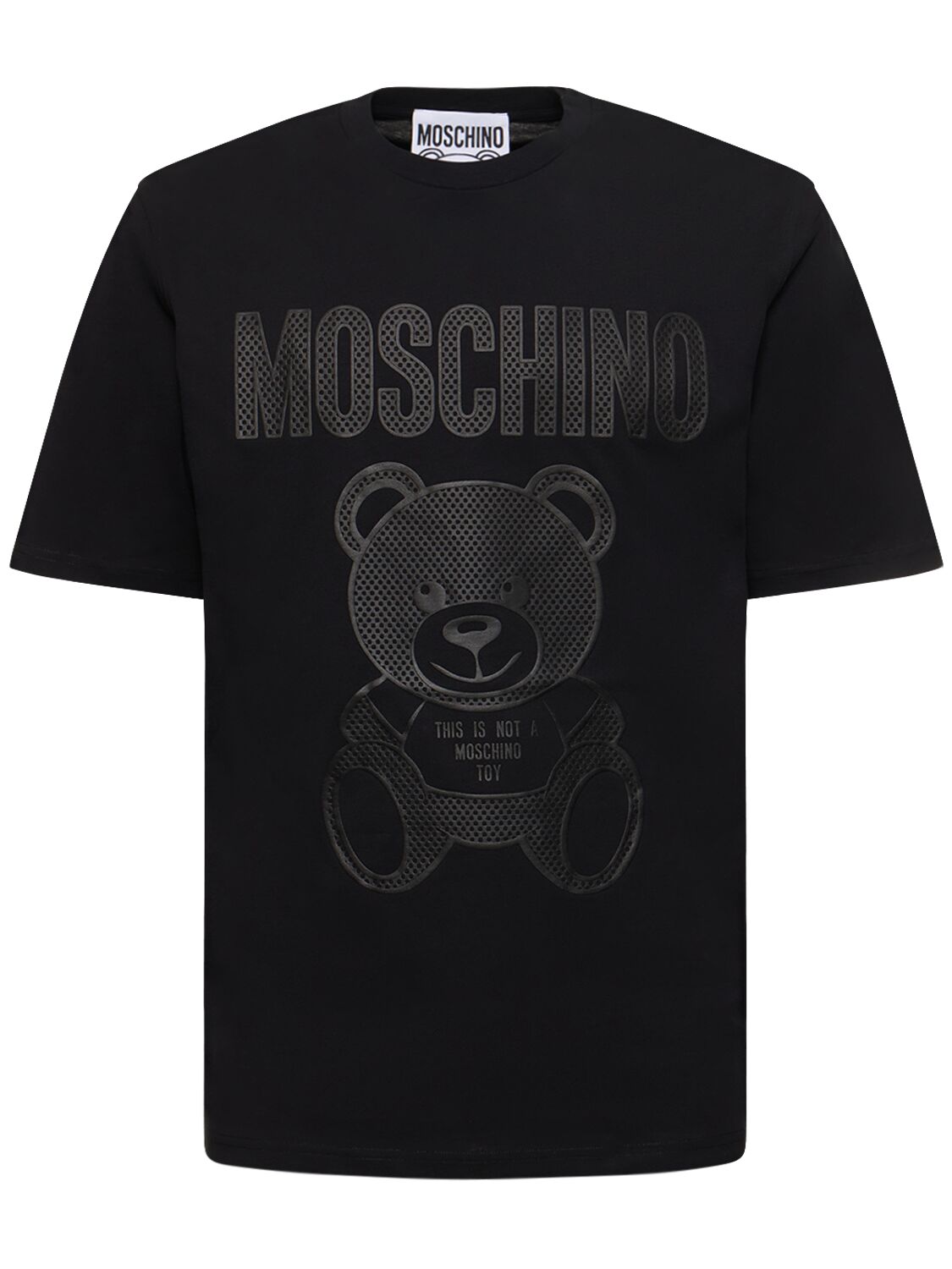 T-shirt In Cotone Organico Con Stampa - MOSCHINO - Modalova