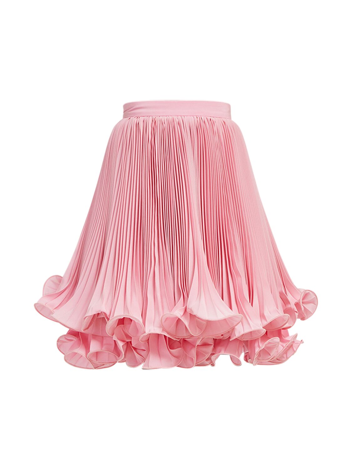 Pleated Light Crepe Mini Skirt - BALMAIN - Modalova
