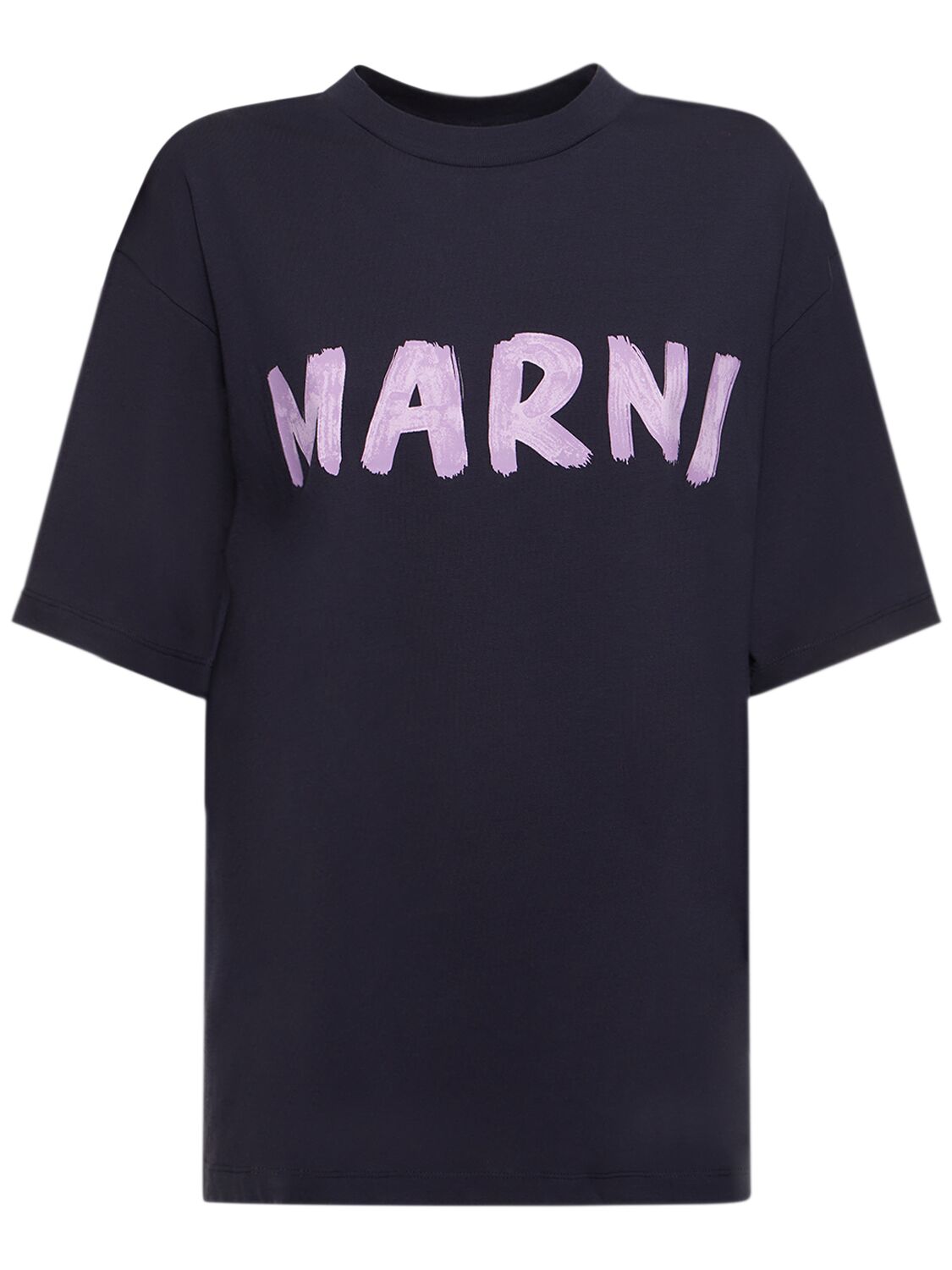 Oversize Cotton Jersey Logo T-shirt - MARNI - Modalova