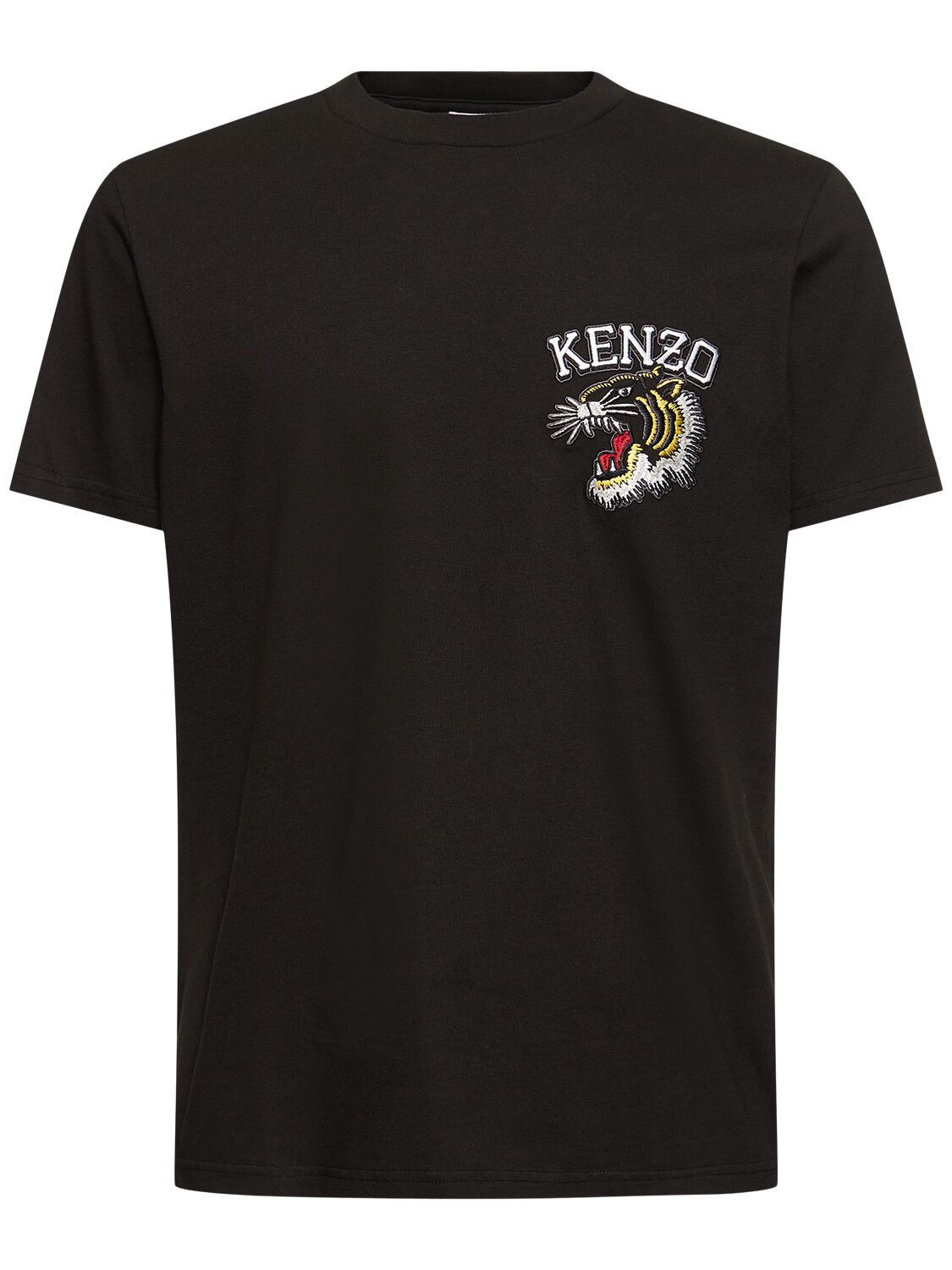 Tiger Embroidery Cotton Jersey T-shirt - KENZO PARIS - Modalova