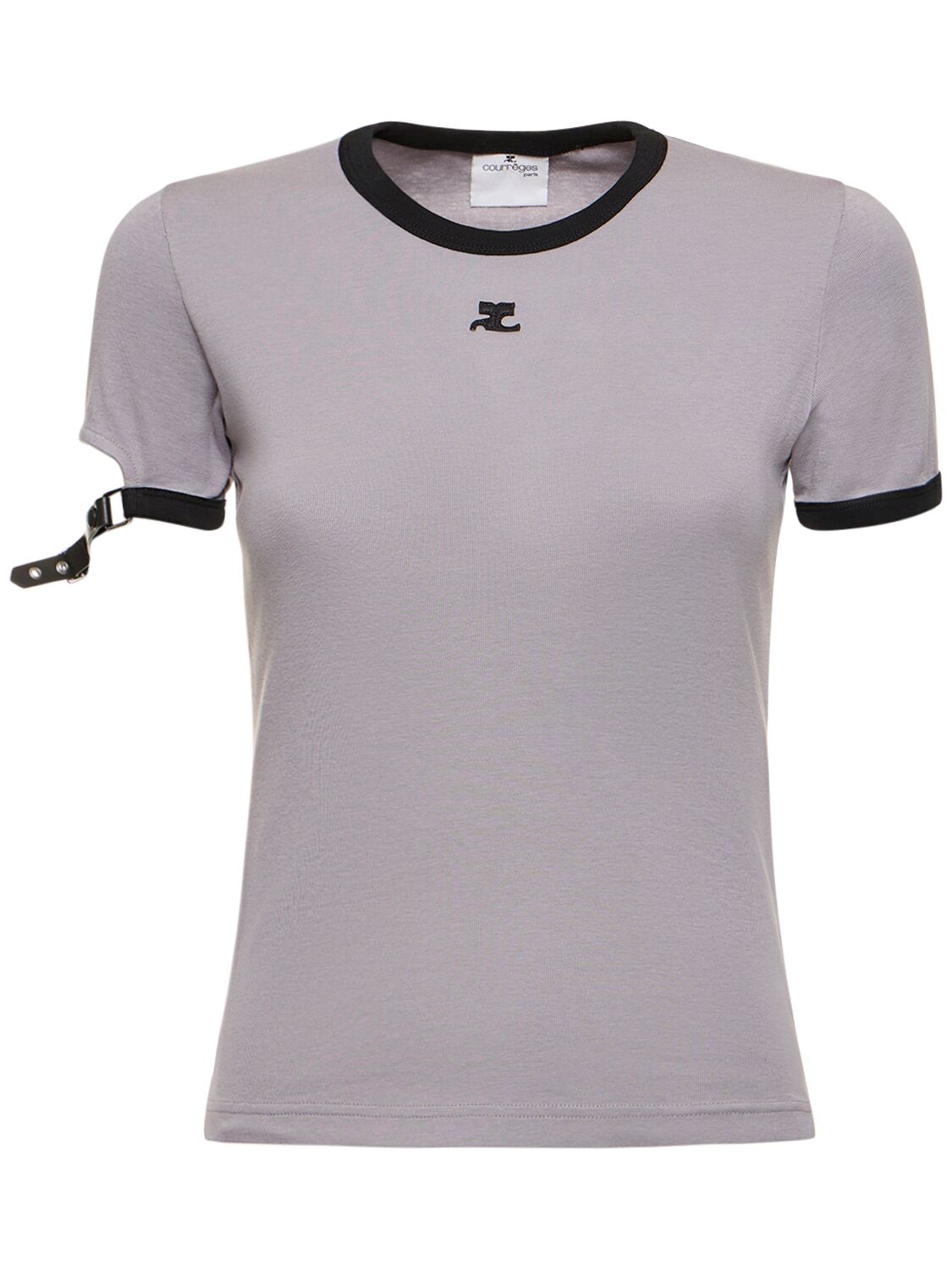 Buckle Contrast Cotton T-shirt - COURREGES - Modalova