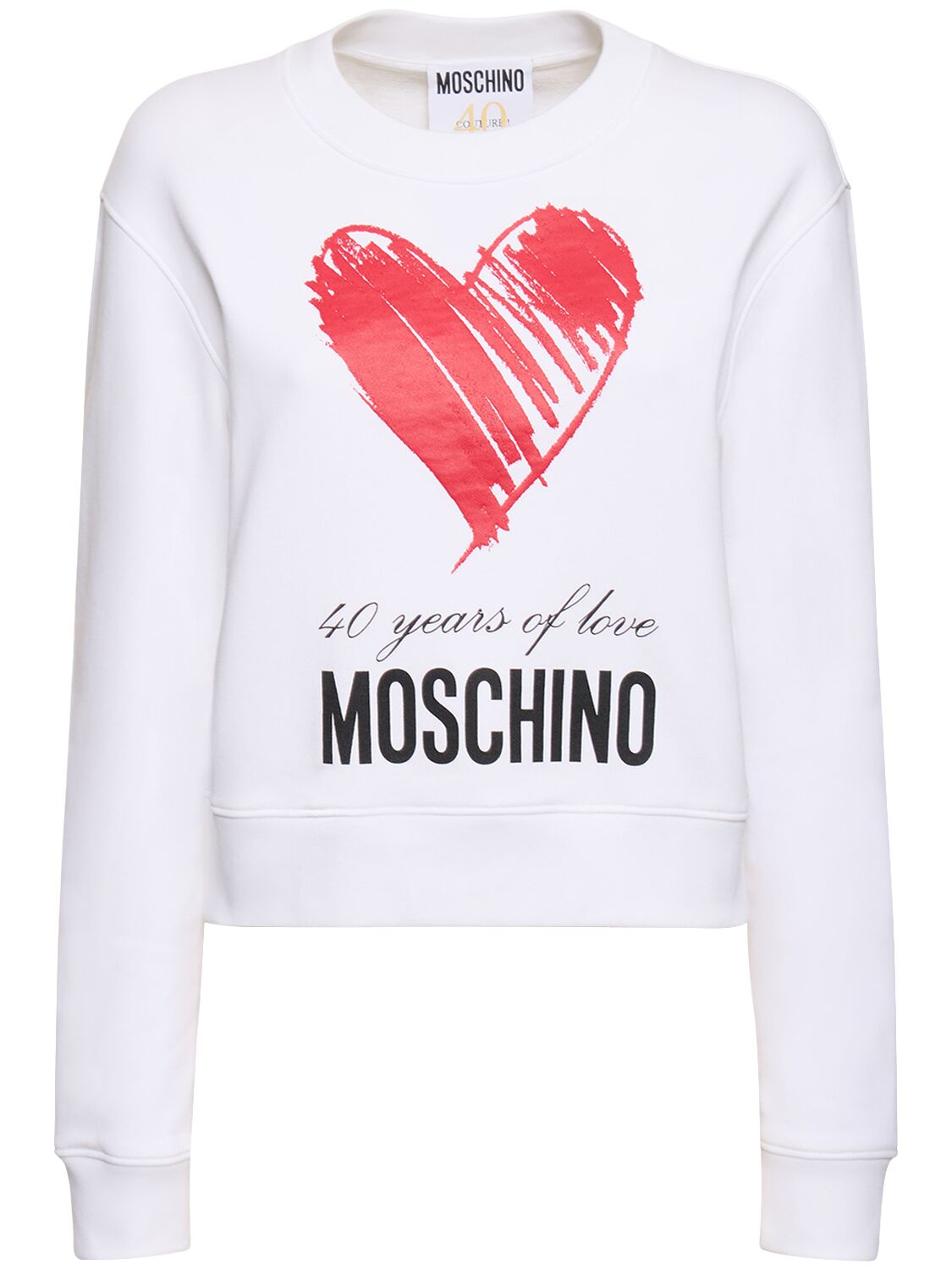 Cotton Jersey Printed Logo Sweatshirt - MOSCHINO - Modalova