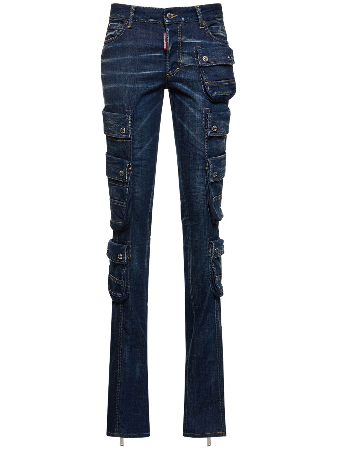 Low-rise Straight Denim Cargo Jeans - DSQUARED2 - Modalova