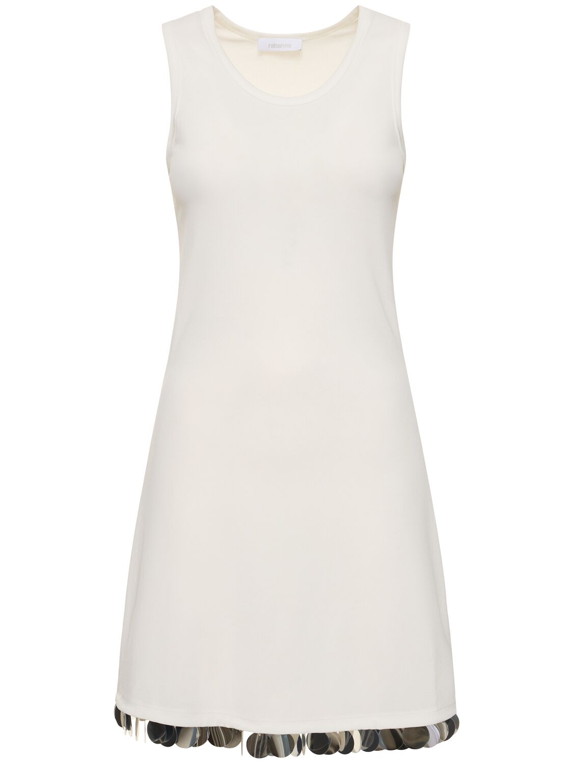 Jersey Crepe Embellished Mini Dress - RABANNE - Modalova