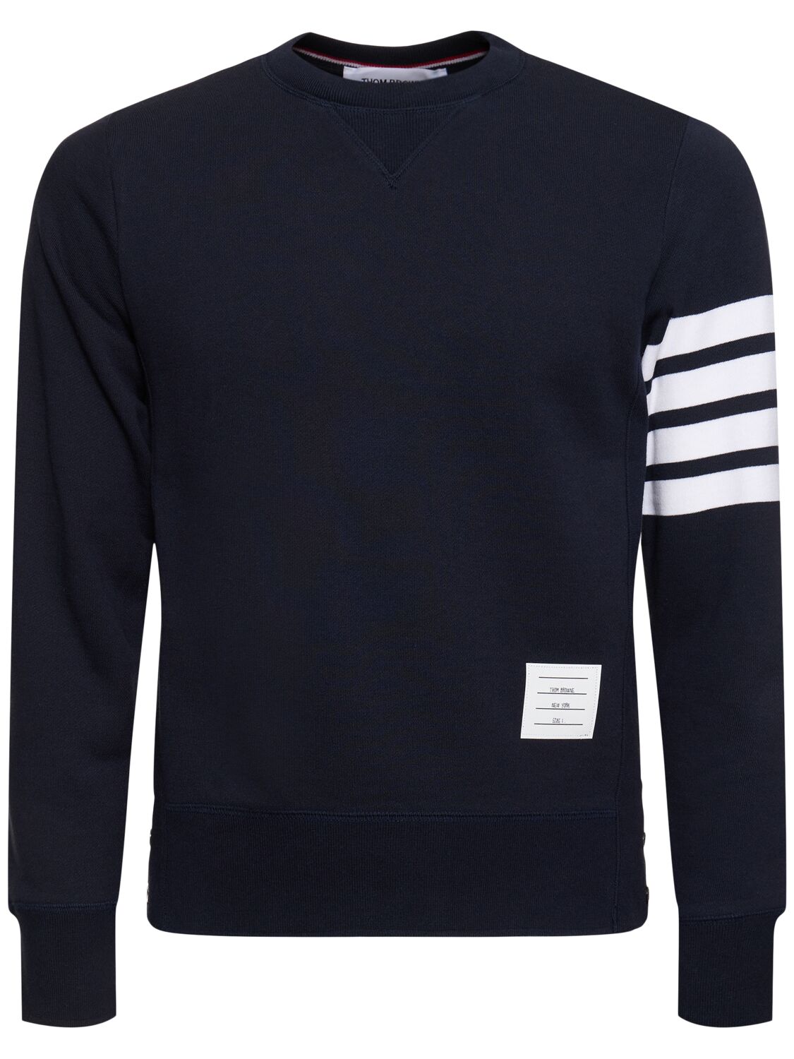 Cotton Jersey Sweatshirt W/ Stripes - THOM BROWNE - Modalova