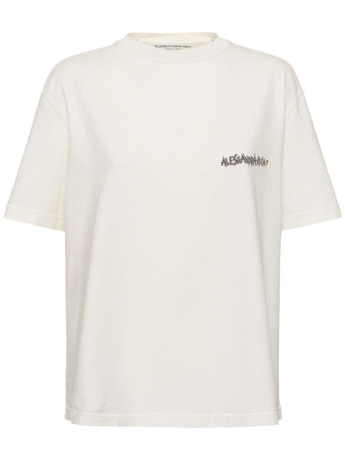 Jersey Printed Short Sleeve T-shirt - ALESSANDRA RICH - Modalova