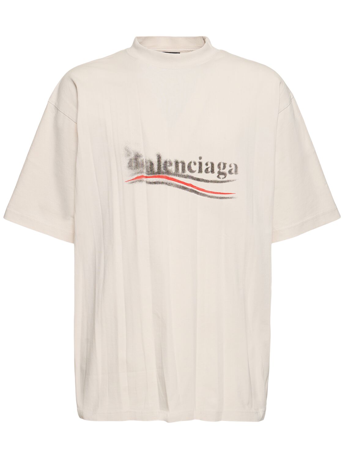 T-shirt Aus Baumwolle Mit Political-logodruck - BALENCIAGA - Modalova