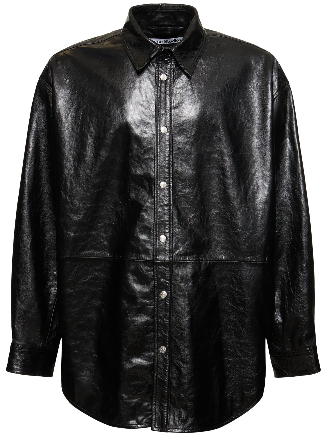 Letar Shiny Nappa Leather Shirt Jacket - ACNE STUDIOS - Modalova