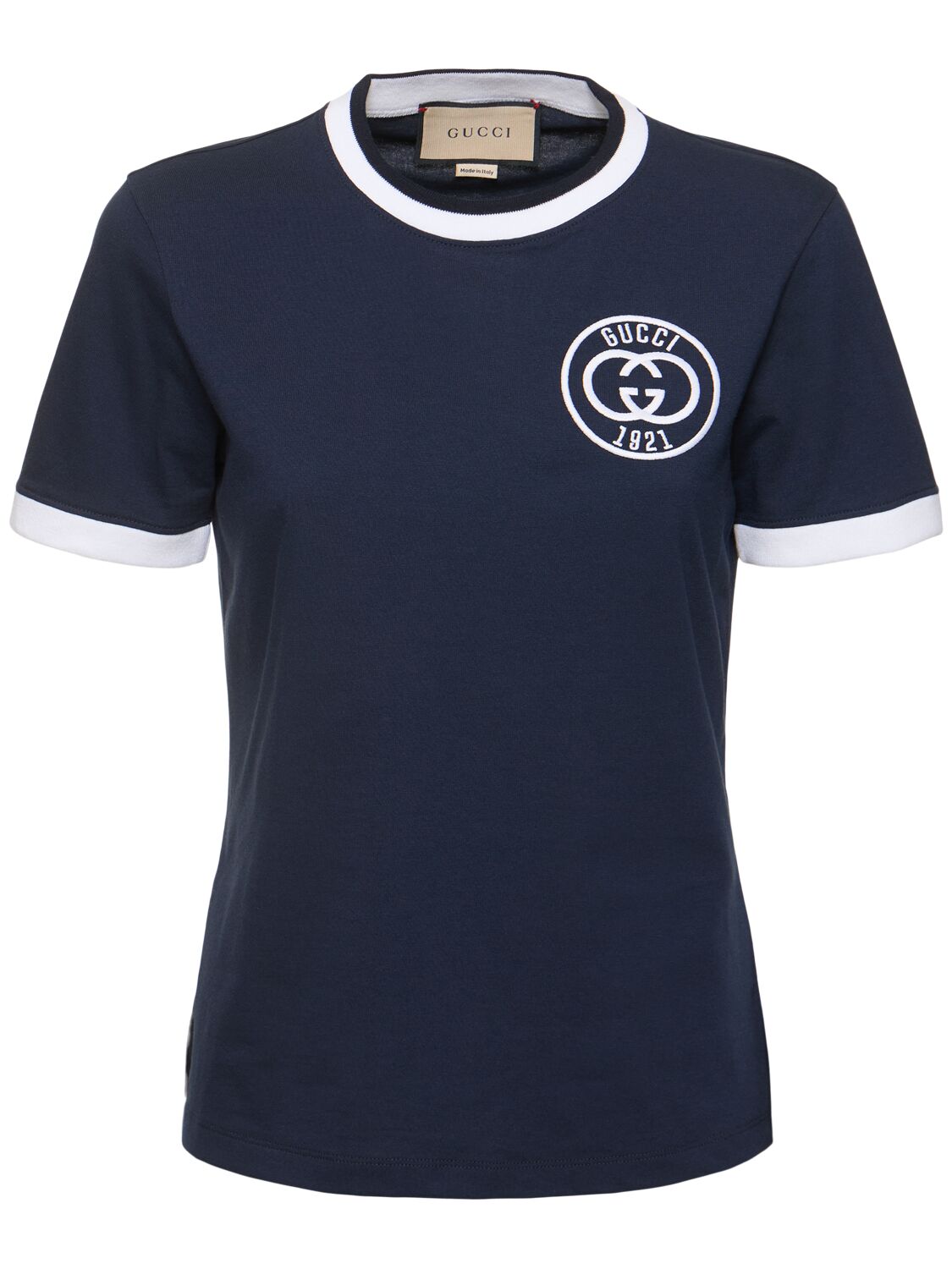 T-shirt 70s In Cotone Con Logo - GUCCI - Modalova