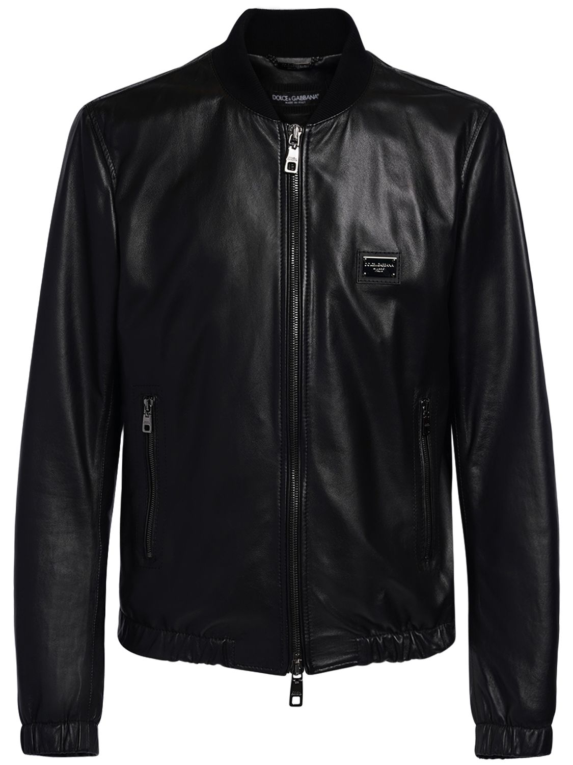 Essential Leather Jacket - DOLCE & GABBANA - Modalova