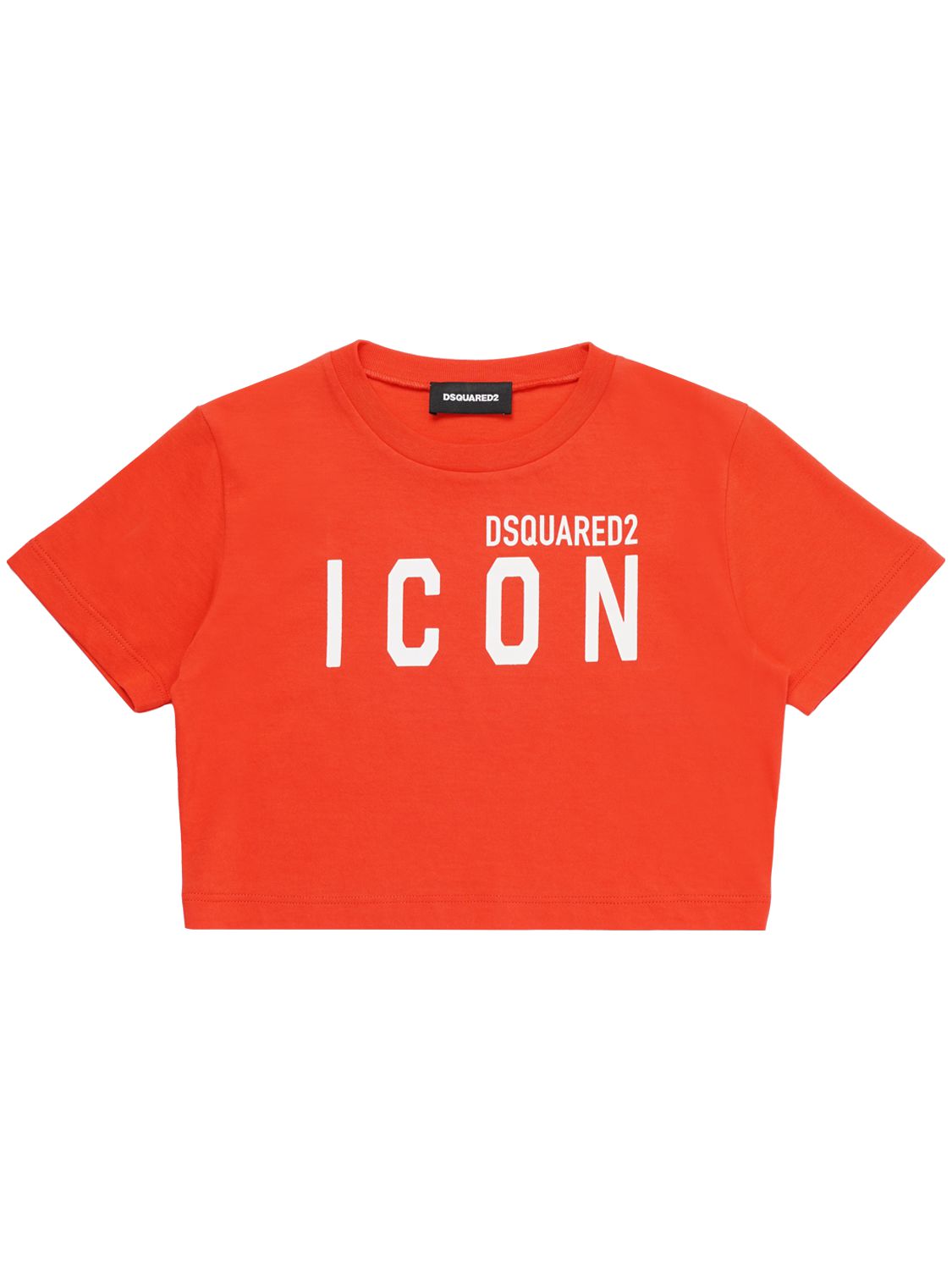 T-shirt Cropped In Jersey Con Logo - DSQUARED2 - Modalova