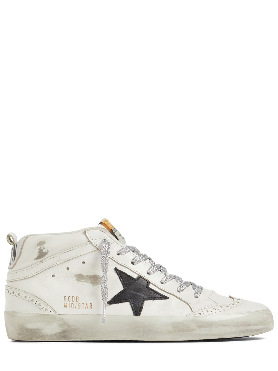 Mm Mid Star Leather Sneakers - GOLDEN GOOSE - Modalova