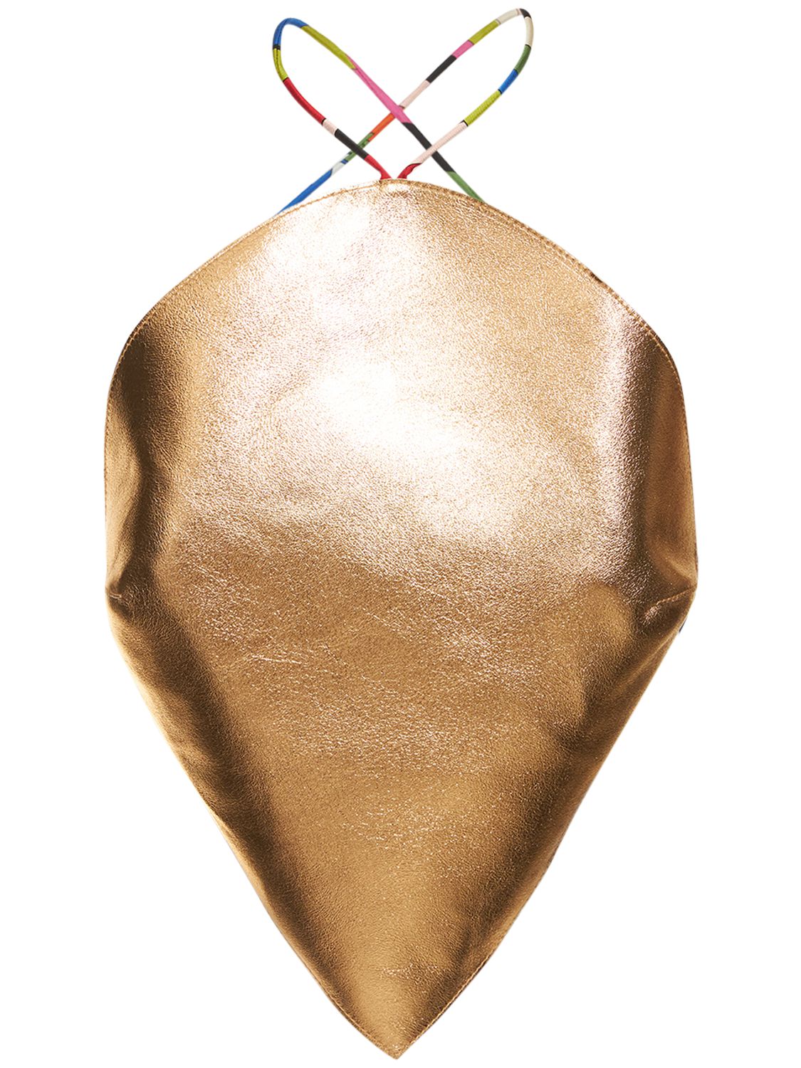 Leather Gold Drop Crop Top - PUCCI - Modalova