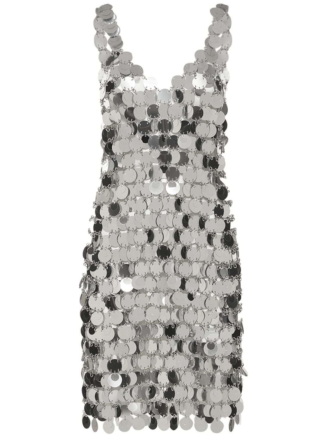 Sequin Embellished V Neck Mini Dress - RABANNE - Modalova
