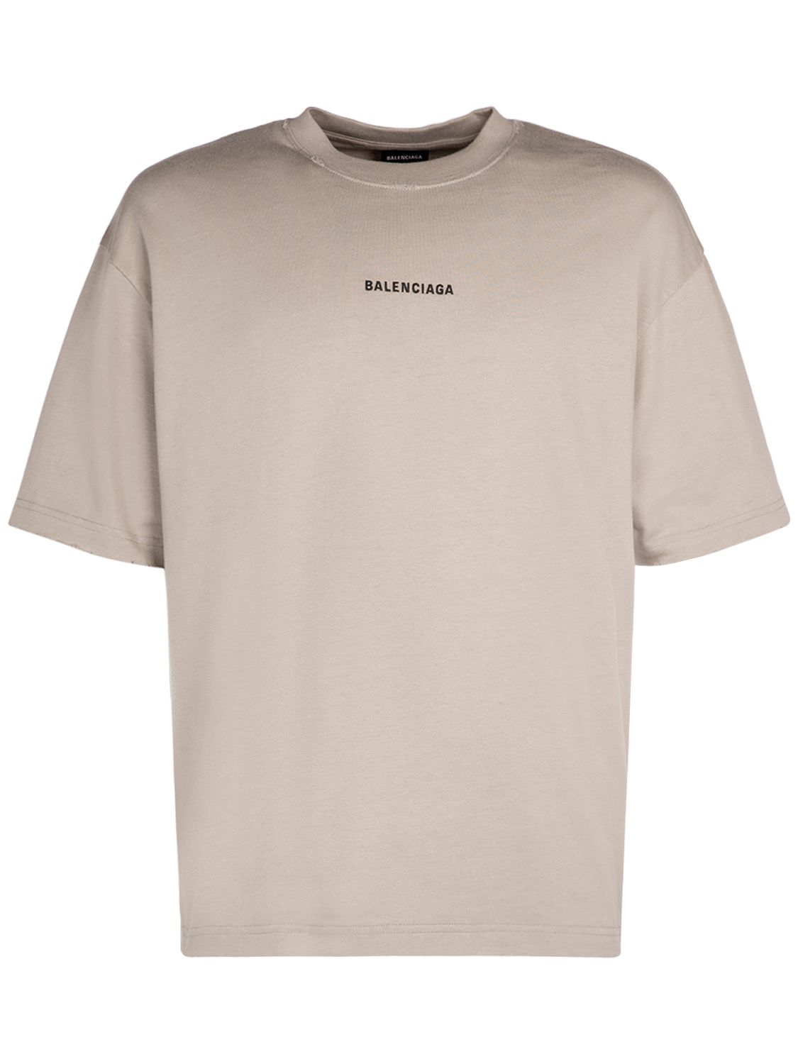 Vintage Effect Cotton Jersey T-shirt - BALENCIAGA - Modalova