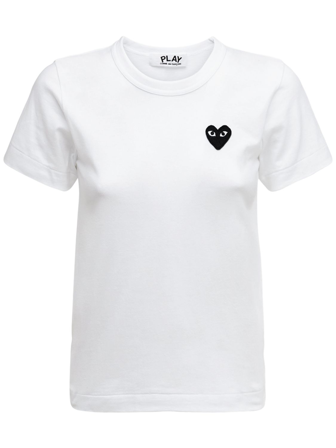 Embroidered Heart Cotton T-shirt - COMME DES GARÇONS PLAY - Modalova