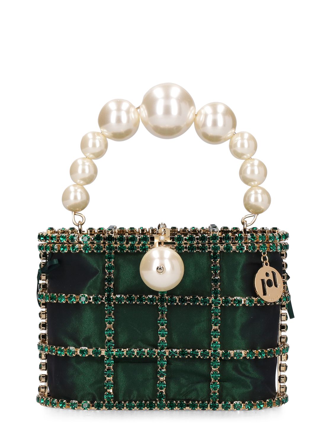 Holli Crystal & Pearl Box Top Handle Bag - ROSANTICA - Modalova