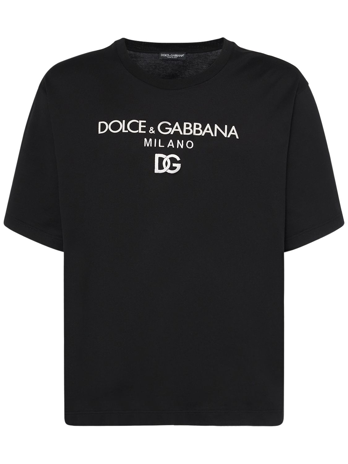 Hombre Camiseta De Algodón Con Logo 46 - DOLCE & GABBANA - Modalova