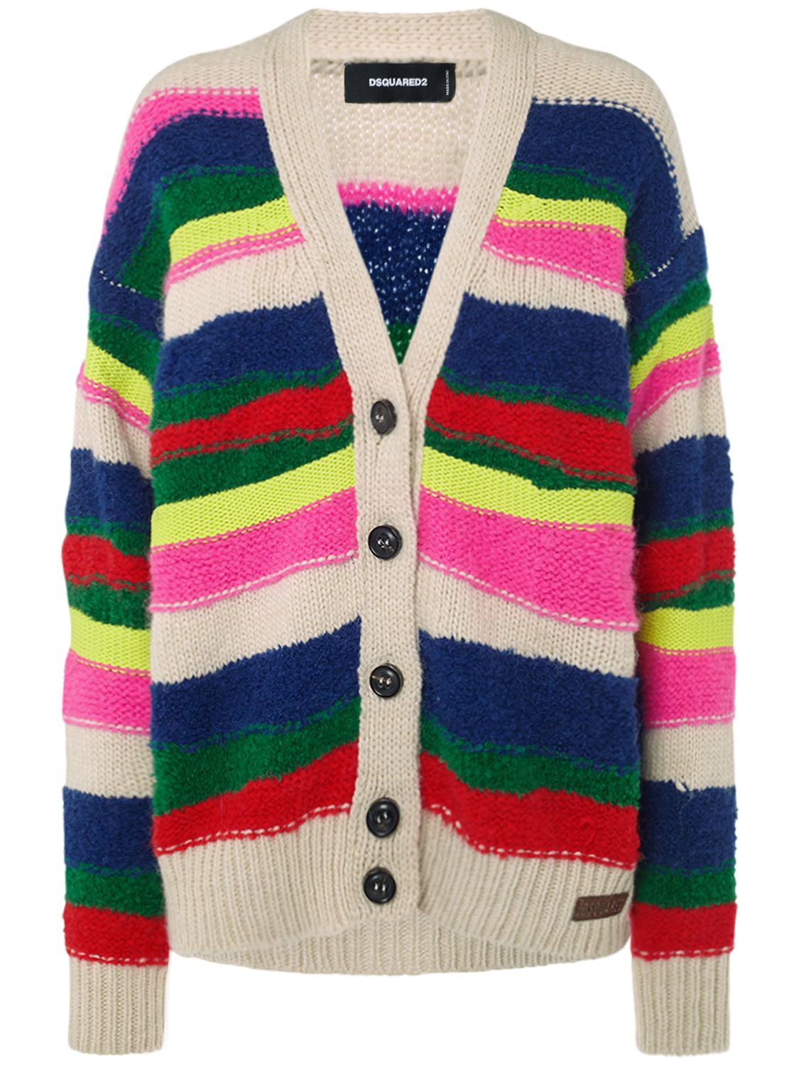 Multicolor Stripe Knit Cardigan - DSQUARED2 - Modalova