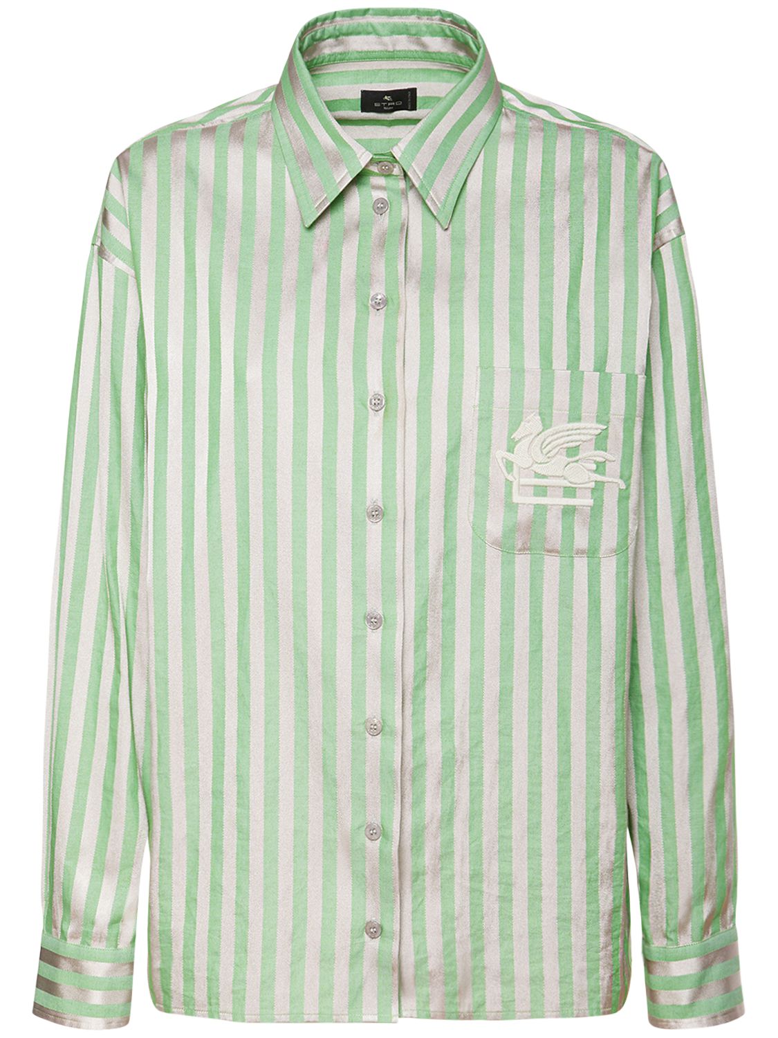 Camicia Oxford In Raso Di Cotone / Logo - ETRO - Modalova
