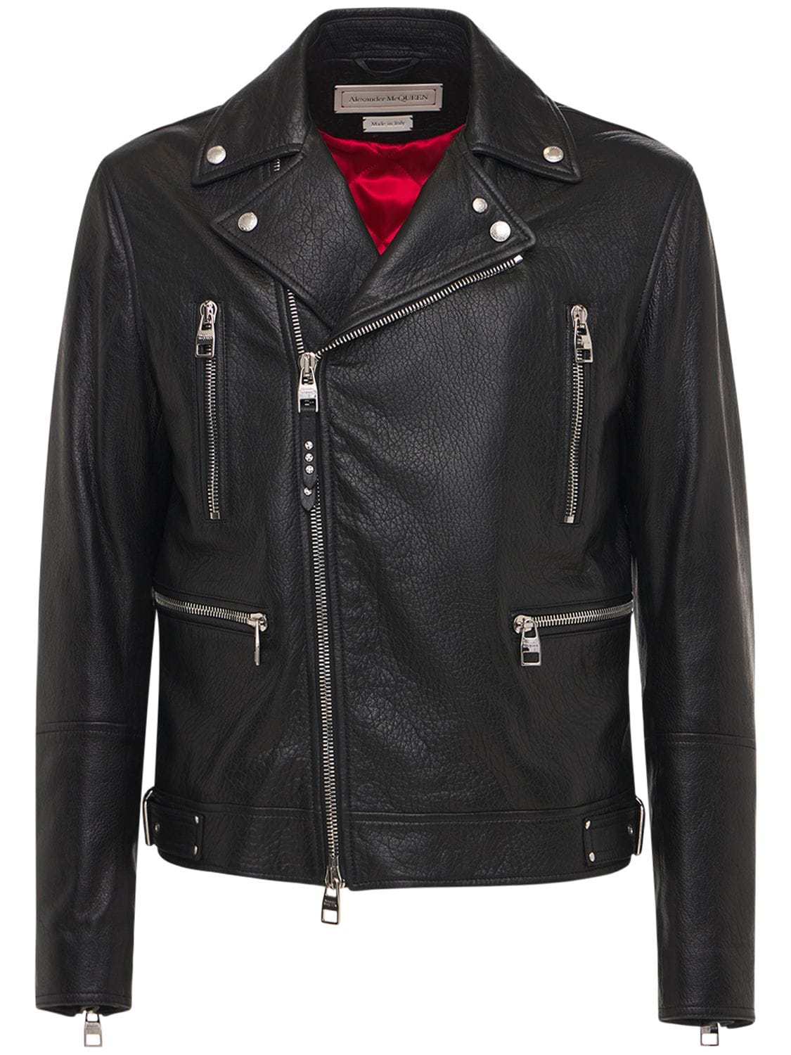 Classic Leather Biker Jacket - ALEXANDER MCQUEEN - Modalova