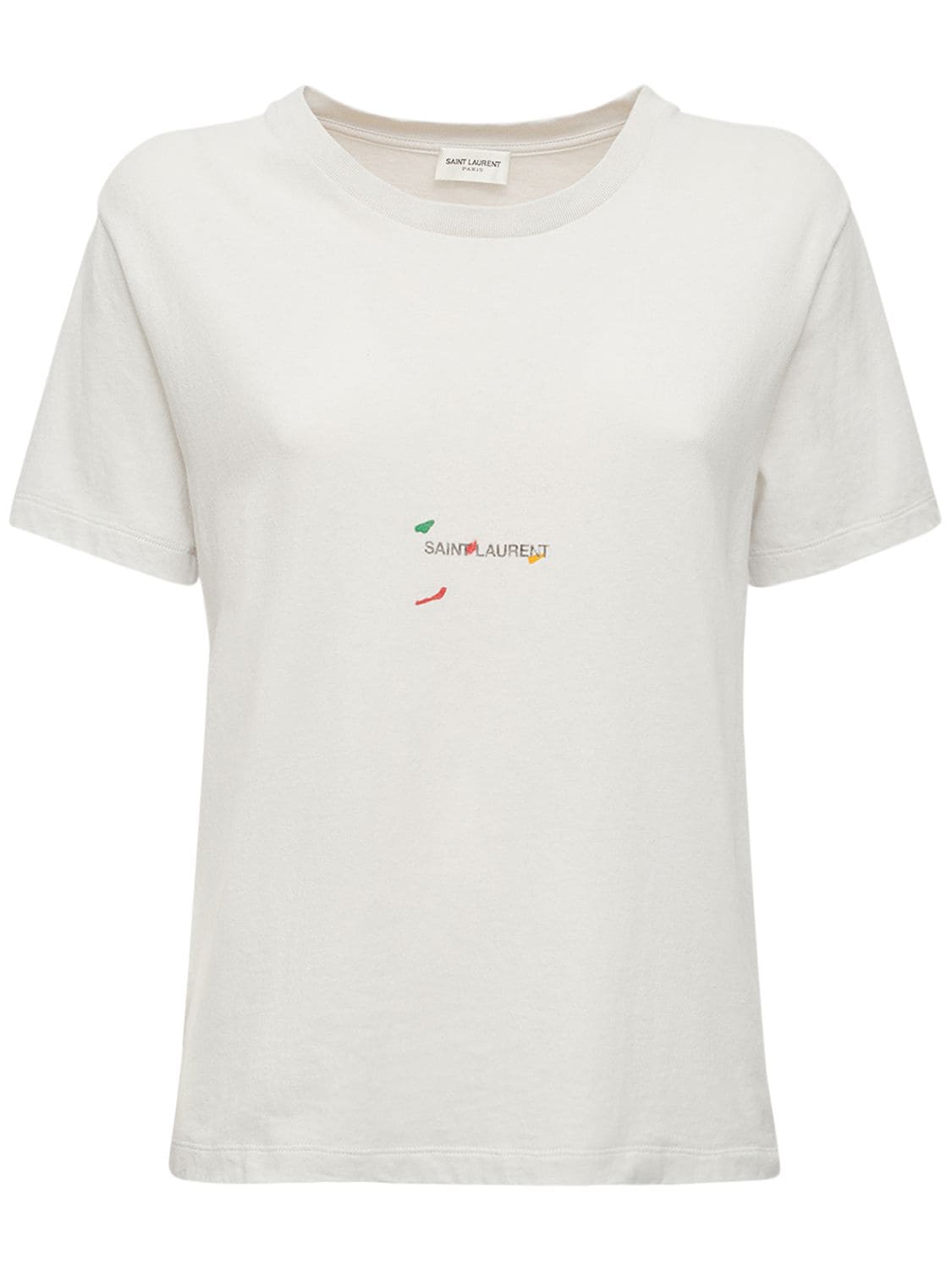 Bruno V. Roels Logo Cotton T-shirt - SAINT LAURENT - Modalova