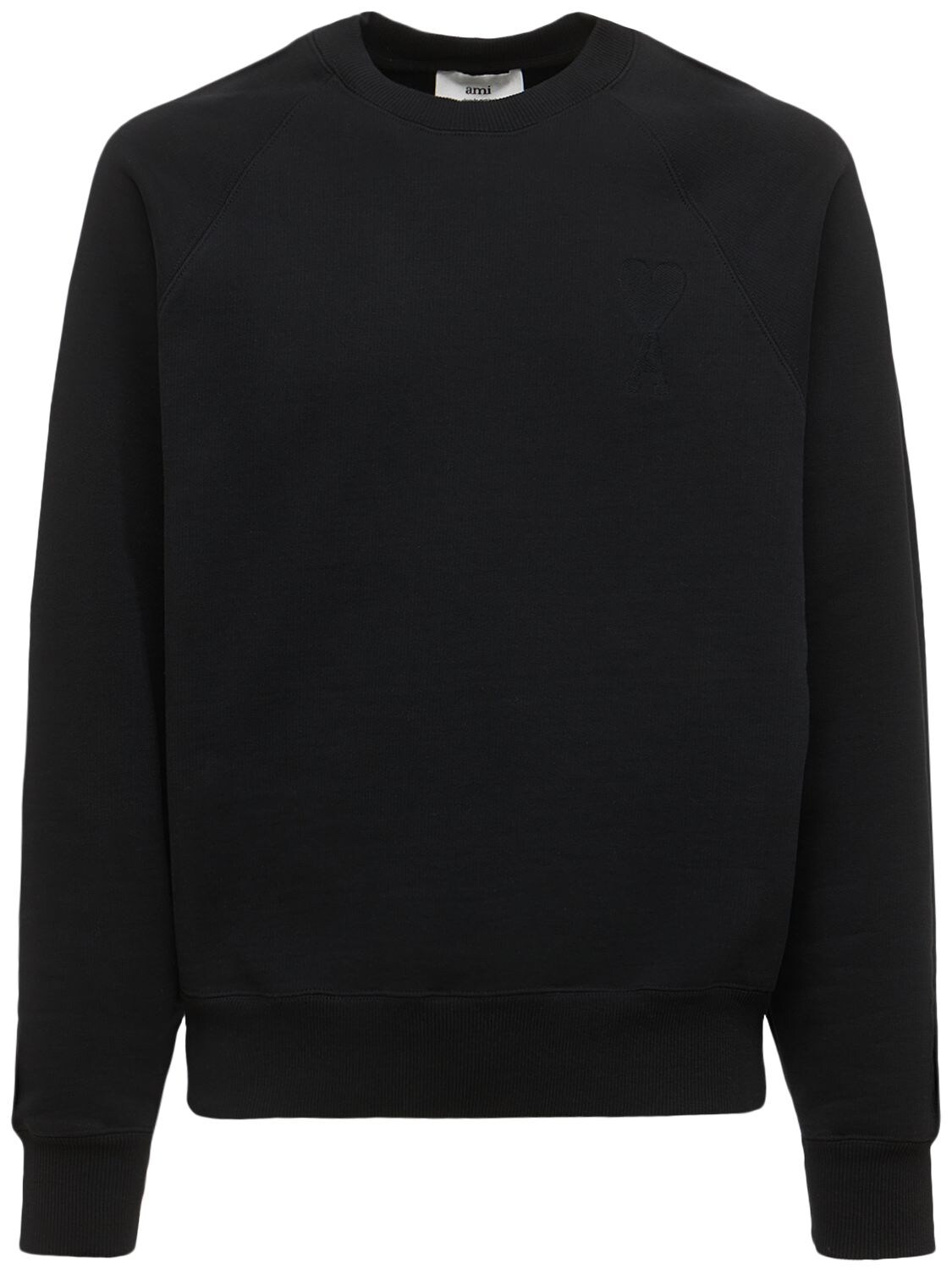 Logo Embro Boxy Cotton Jersey Sweatshirt - AMI PARIS - Modalova