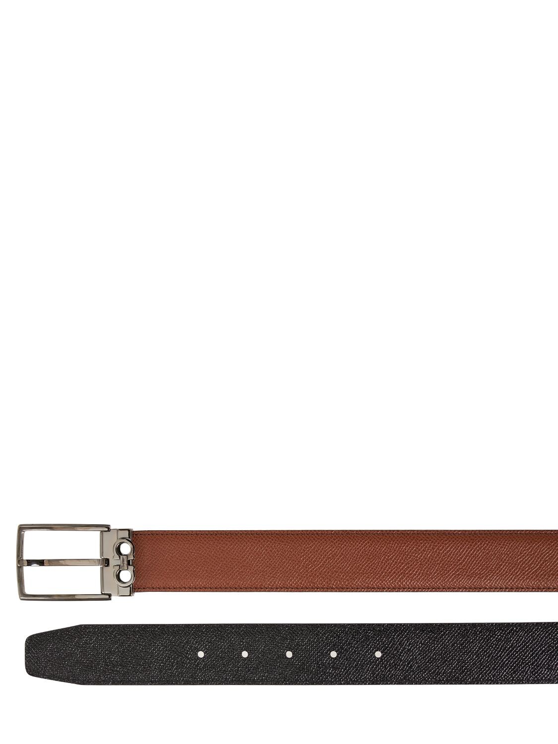 Cm Reversible Leather Belt - SALVATORE FERRAGAMO - Modalova
