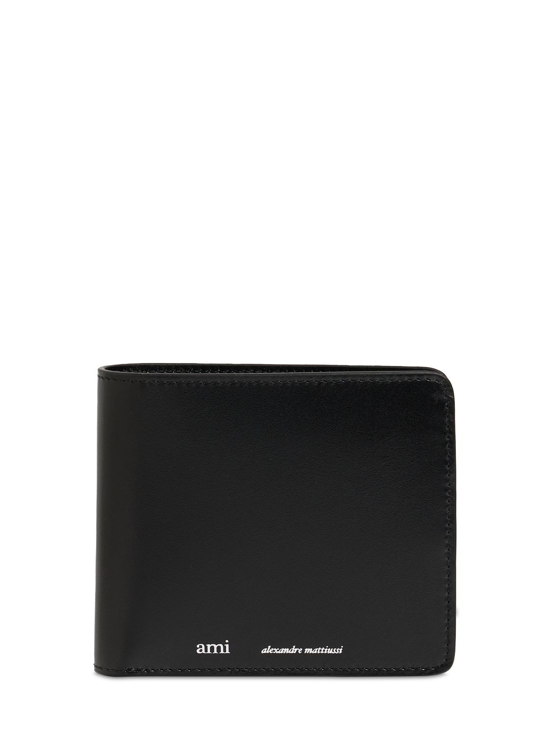 Logo Billfold Leather Wallet - AMI PARIS - Modalova