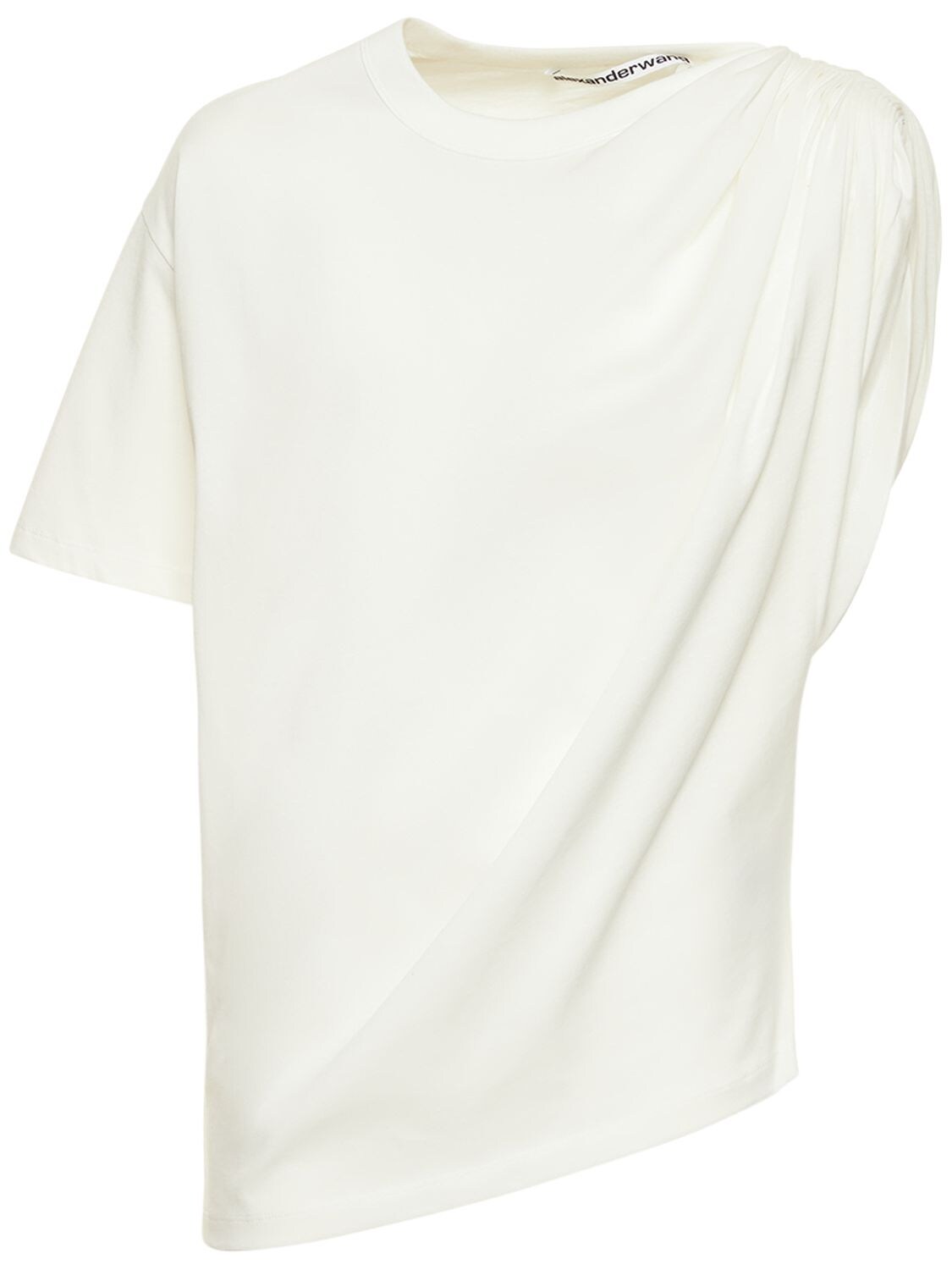 Mujer Camiseta De Algodón Drapeada S - ALEXANDER WANG - Modalova