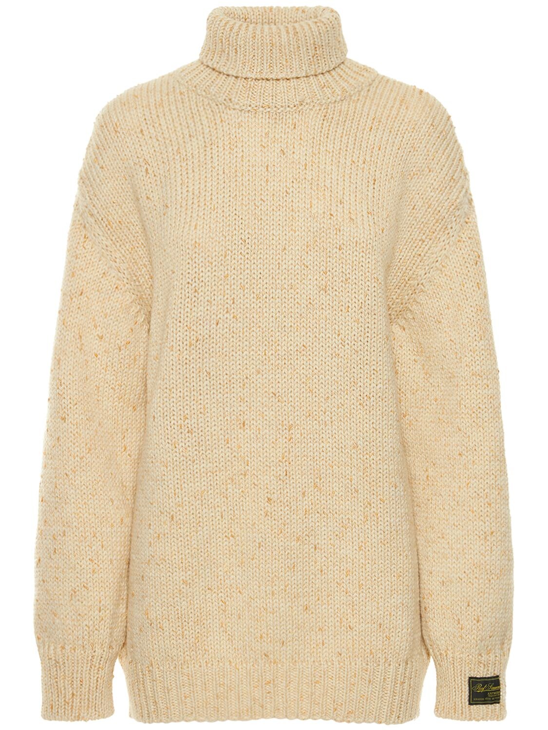 Wool Blend Oversized Turtleneck Sweater - RAF SIMONS - Modalova