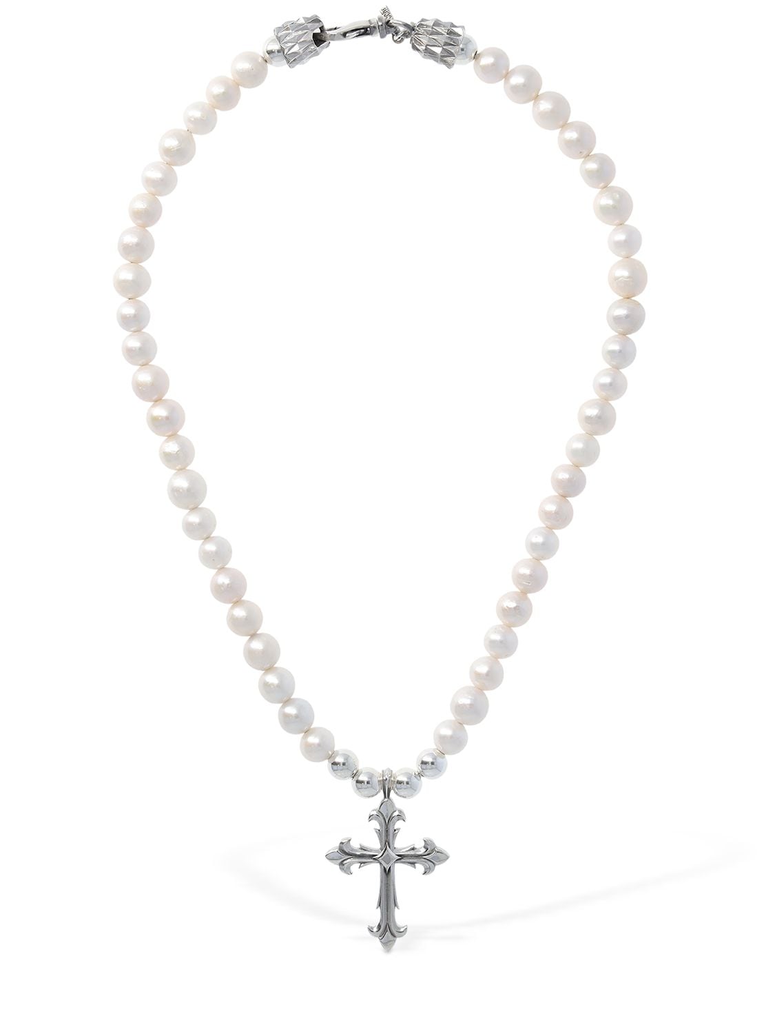 Pearl Chain Necklace W/ Cross Charm - EMANUELE BICOCCHI - Modalova